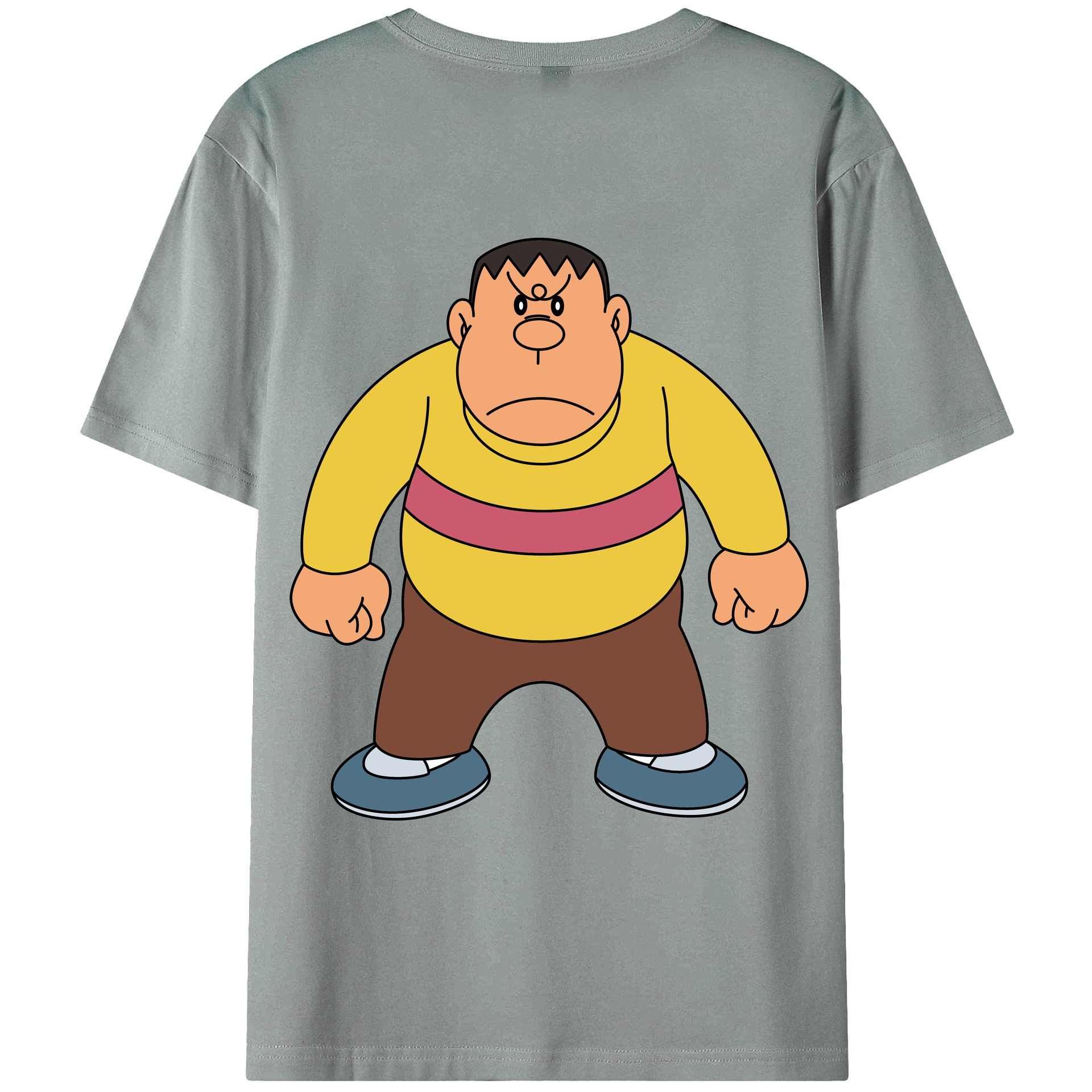（画像用） ドラえもん 剛田武 Doraemon Gouta Takeshi 綿100％ メンズ半袖Tシャツ（バックプリント） 通気性